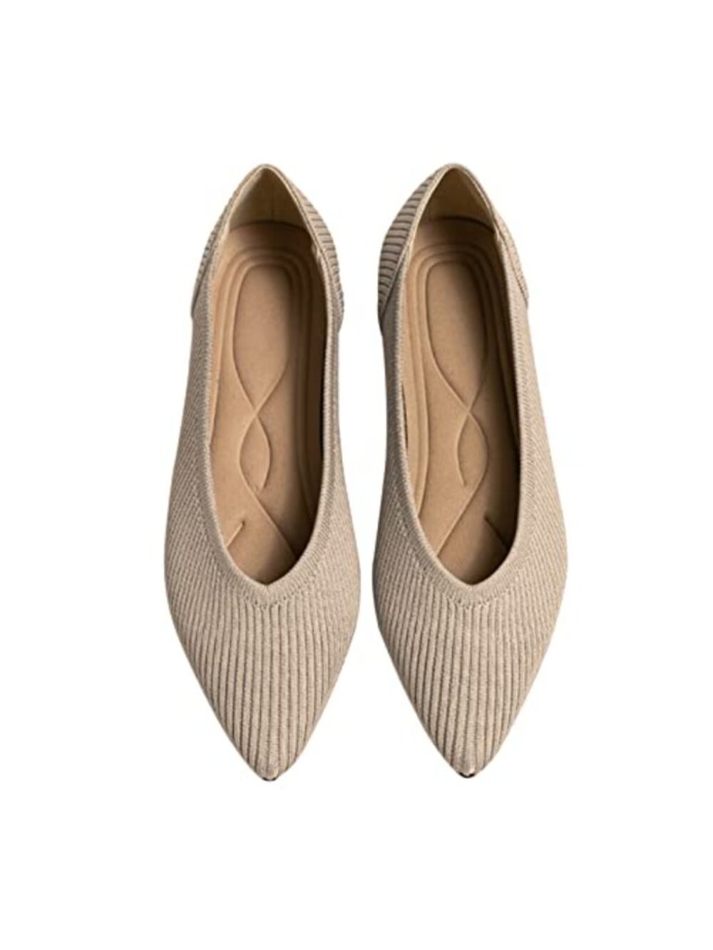 Women's Knit Ballet Flats Pointed Toe Slip On Comfortable Dressy Shoes